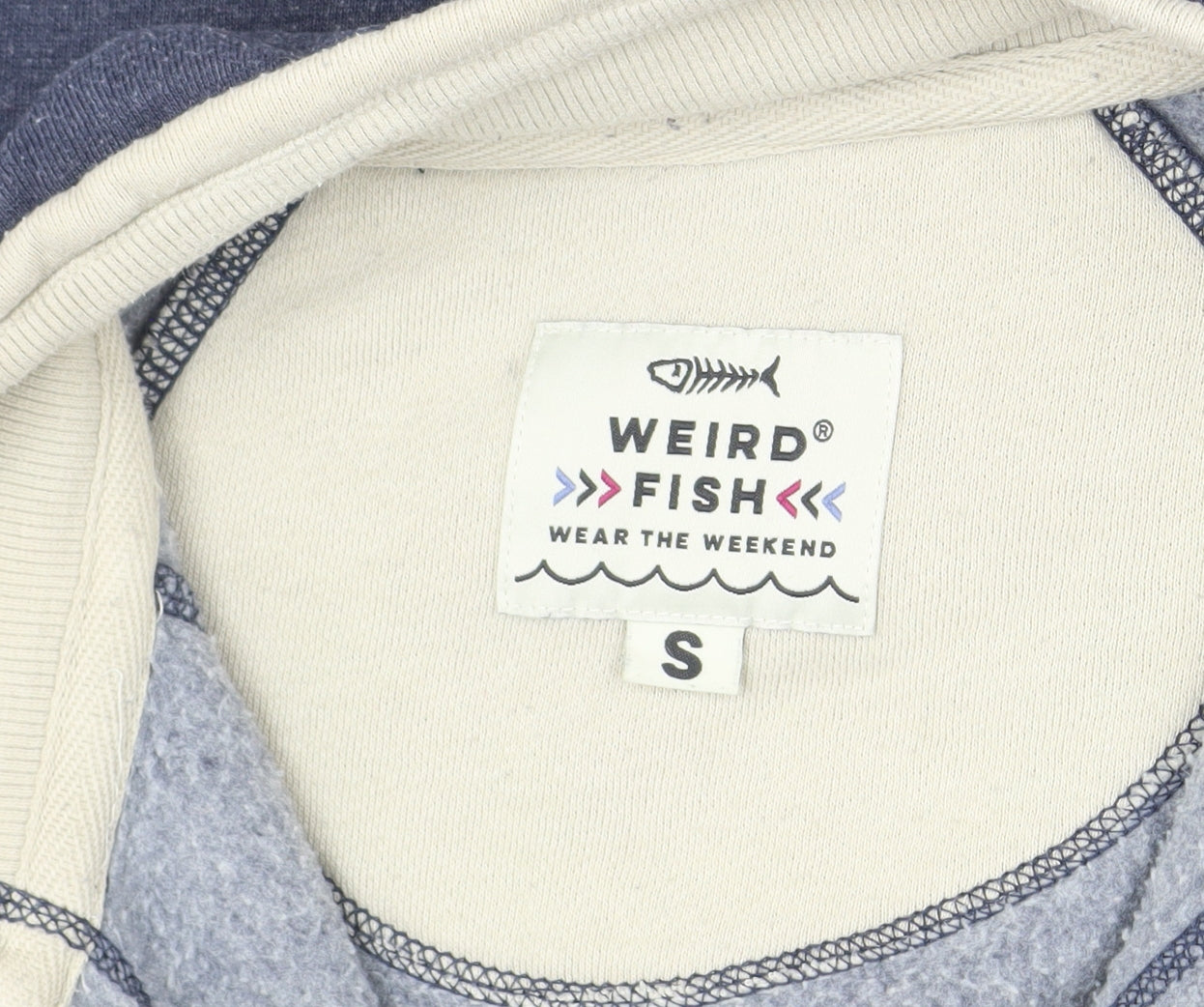 Weird Fish Men's Blue 1/4 Zip Sweatshirt S