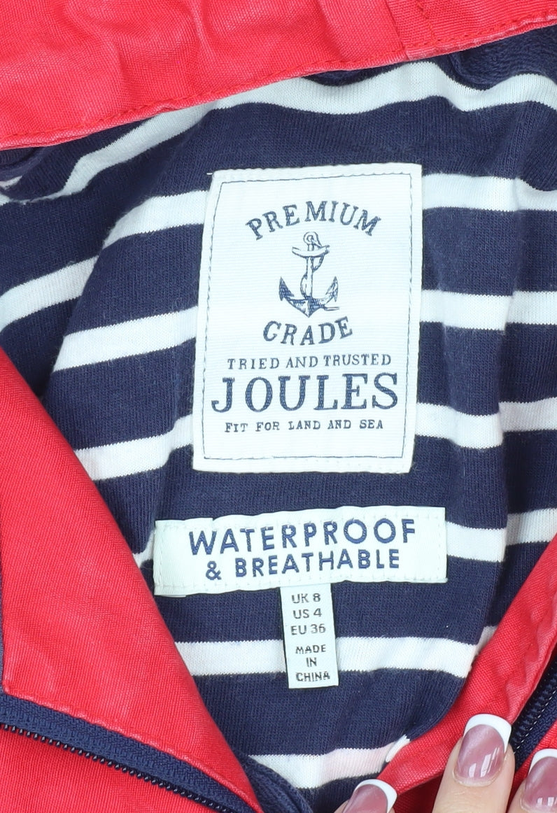 Womens UK Size 8 Joules Red Rain Coat