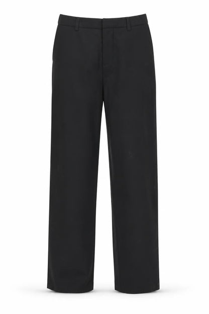 Front view of St.George boys’ black trousers 11 years flame-resistant