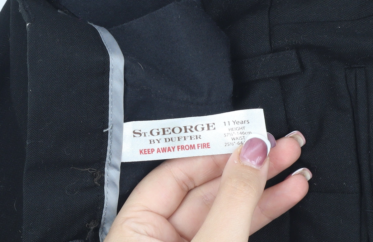 St.George Boys Black Trousers 11 Years Flame-Resistant