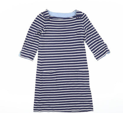 Joules Women's Blue Striped Shift Dress, Size 8, Nautical Style