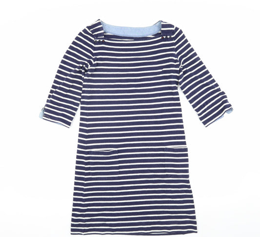 Joules Women's Blue Striped Shift Dress, Size 8, Nautical Style