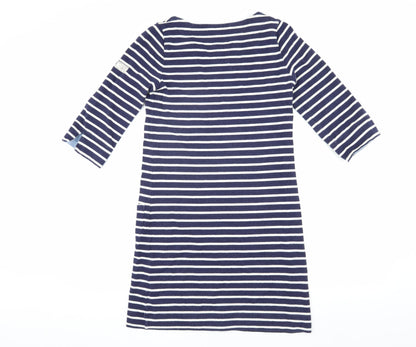 Joules Women's Blue Striped Shift Dress, Size 8, Nautical Style