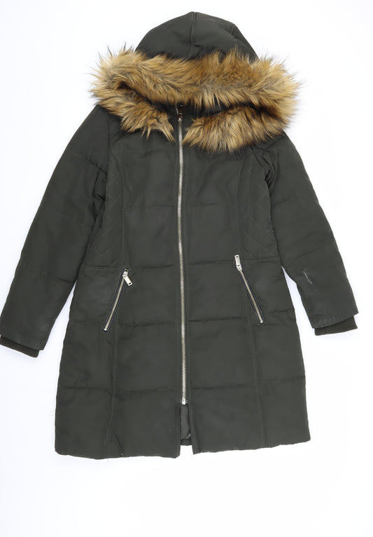 Laura Ashley Women's Green Puffer Coat Size 10