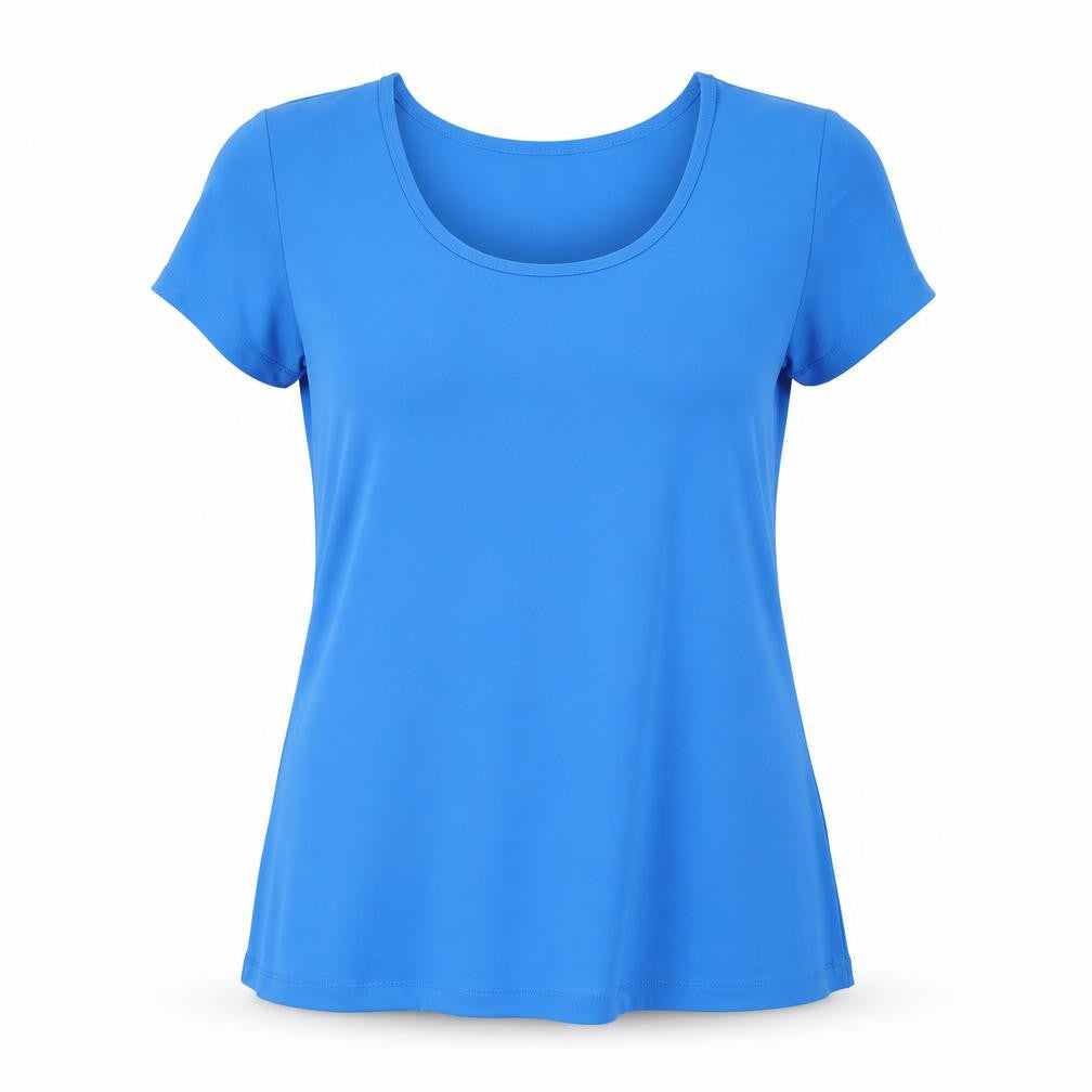 Womens UK Size M Nina Leonard Blue Basic T-Shirt