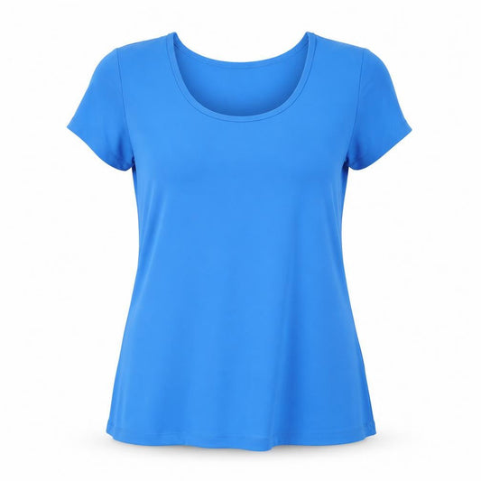 Womens UK Size M Nina Leonard Blue Basic T-Shirt