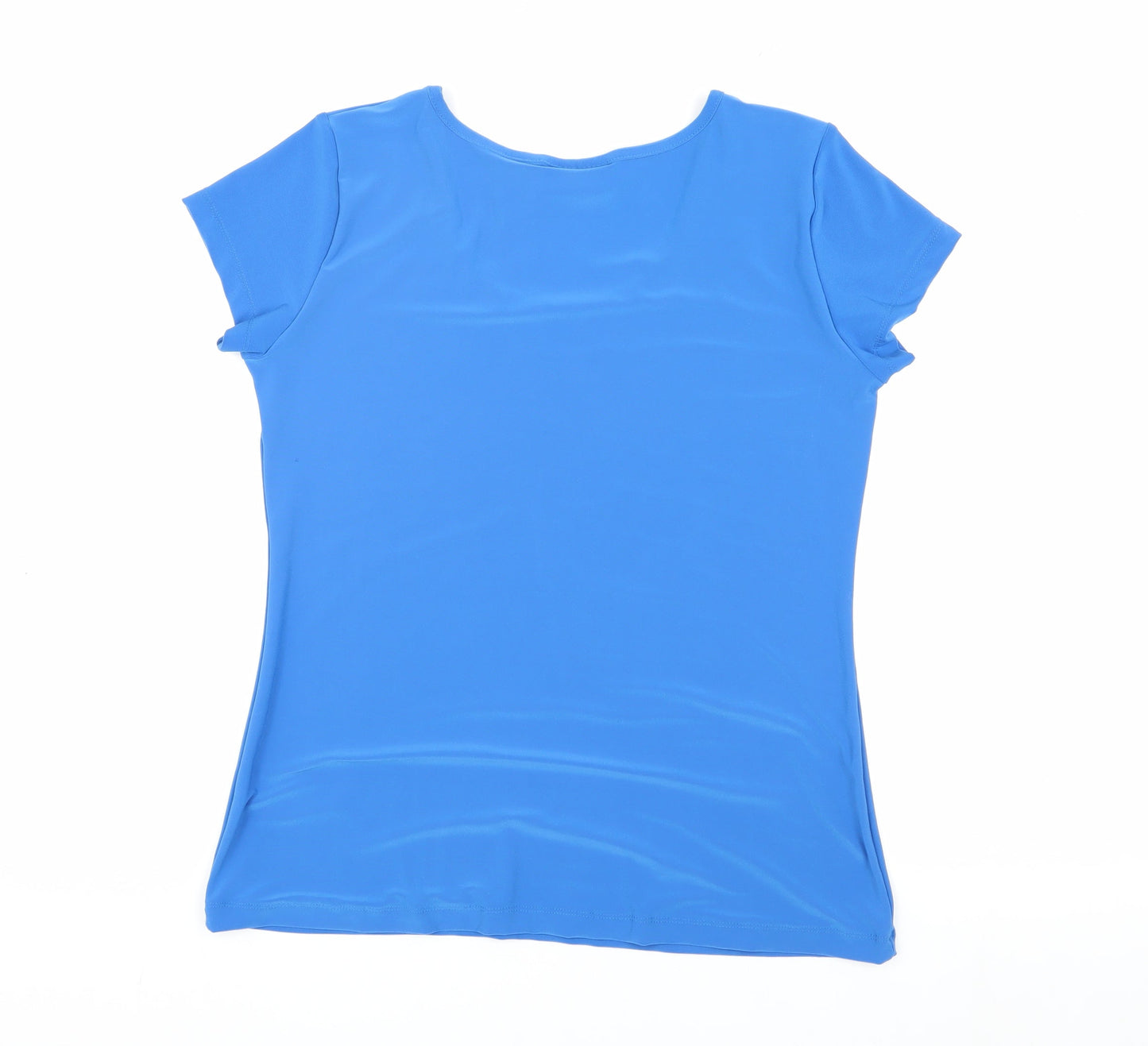 Womens UK Size M Nina Leonard Blue Basic T-Shirt