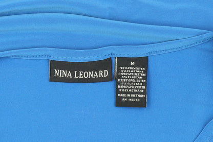 Womens UK Size M Nina Leonard Blue Basic T-Shirt