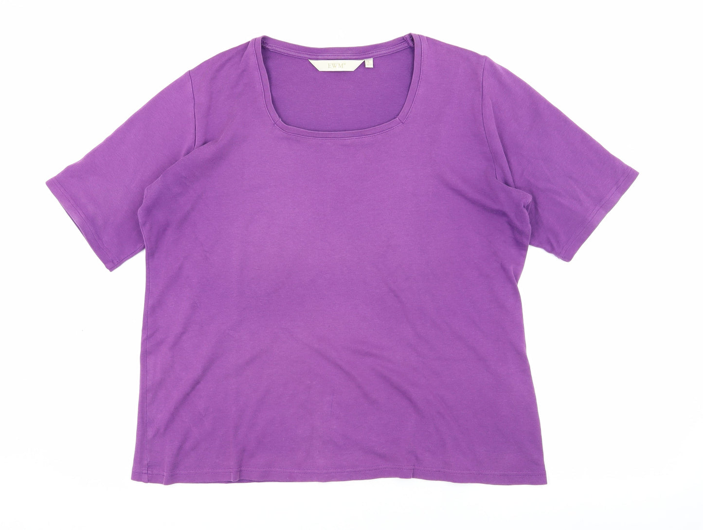 EWM Women's Purple Cotton T-Shirt, Size L, Casual Wear