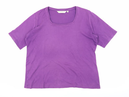 EWM Women's Purple Cotton T-Shirt, Size L, Casual Wear