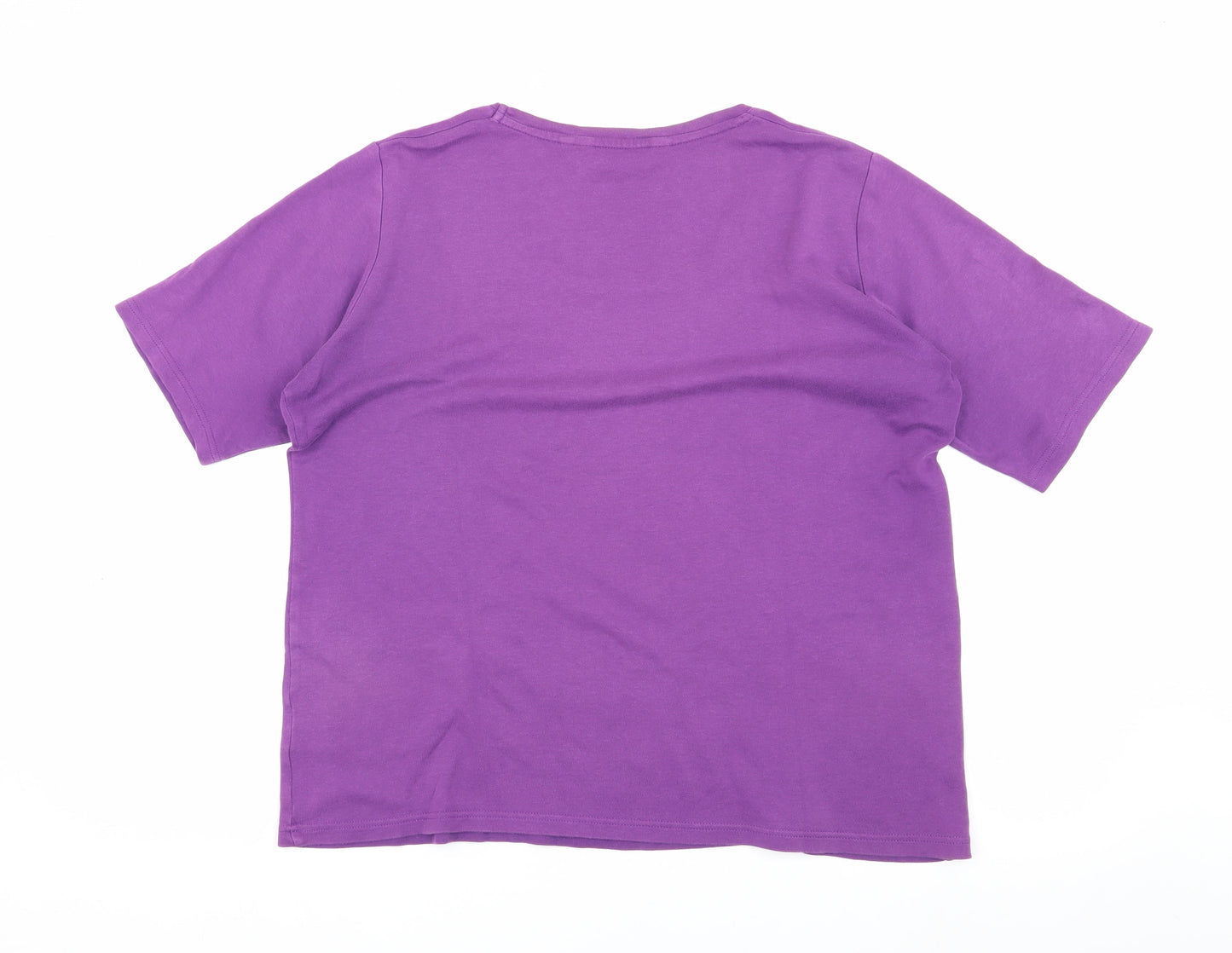 EWM Women's Purple Cotton T-Shirt, Size L, Casual Wear