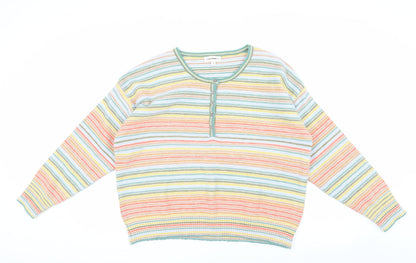 ee:some Women's Multicoloured Striped Henley Jumper M