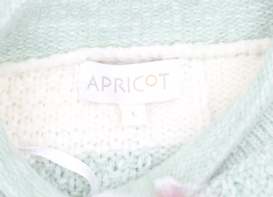 Apricot Women's Multicoloured L Striped Pullover Jumper