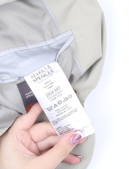 Mens UK Size 38 Marks and Spencer Regular Beige Suit Jacket