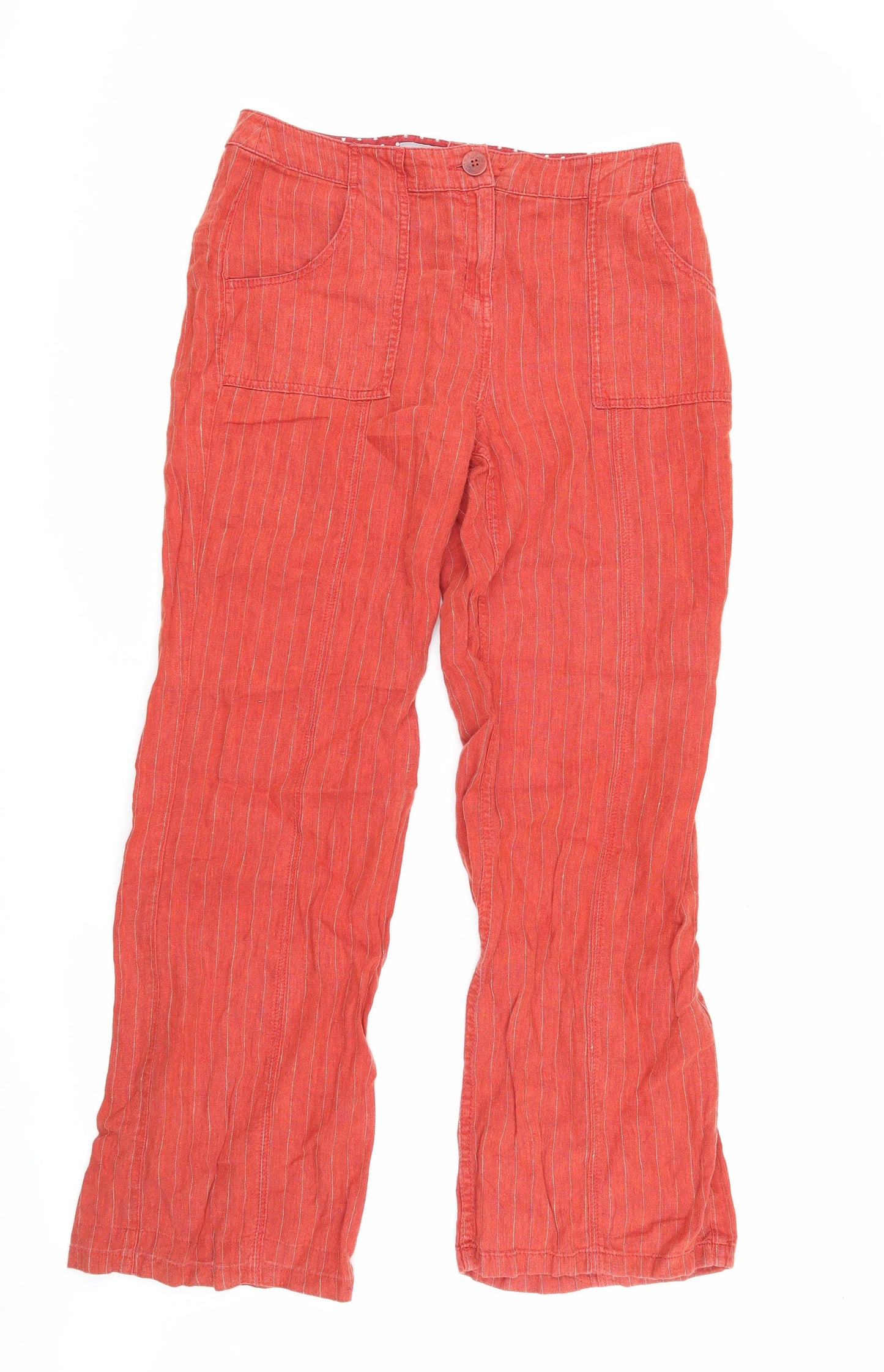 Womens UK Size 12 Marks and Spencer Regular Fit Casual Red Trousers