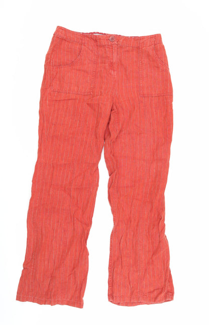 Womens UK Size 12 Marks and Spencer Regular Fit Casual Red Trousers
