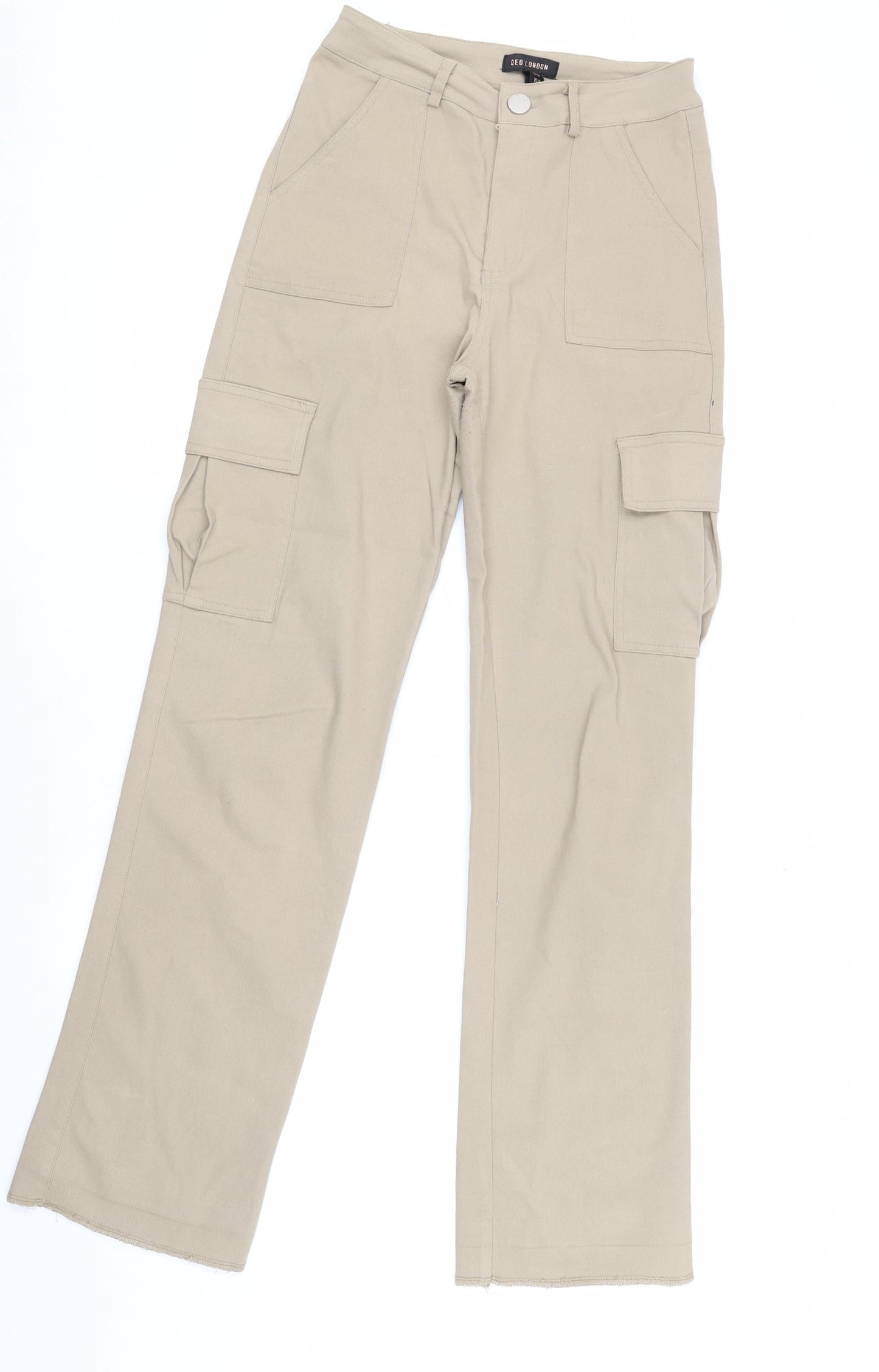 QED London Women's Beige Cargo Trousers Size 10