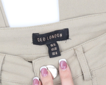 QED London Women's Beige Cargo Trousers Size 10