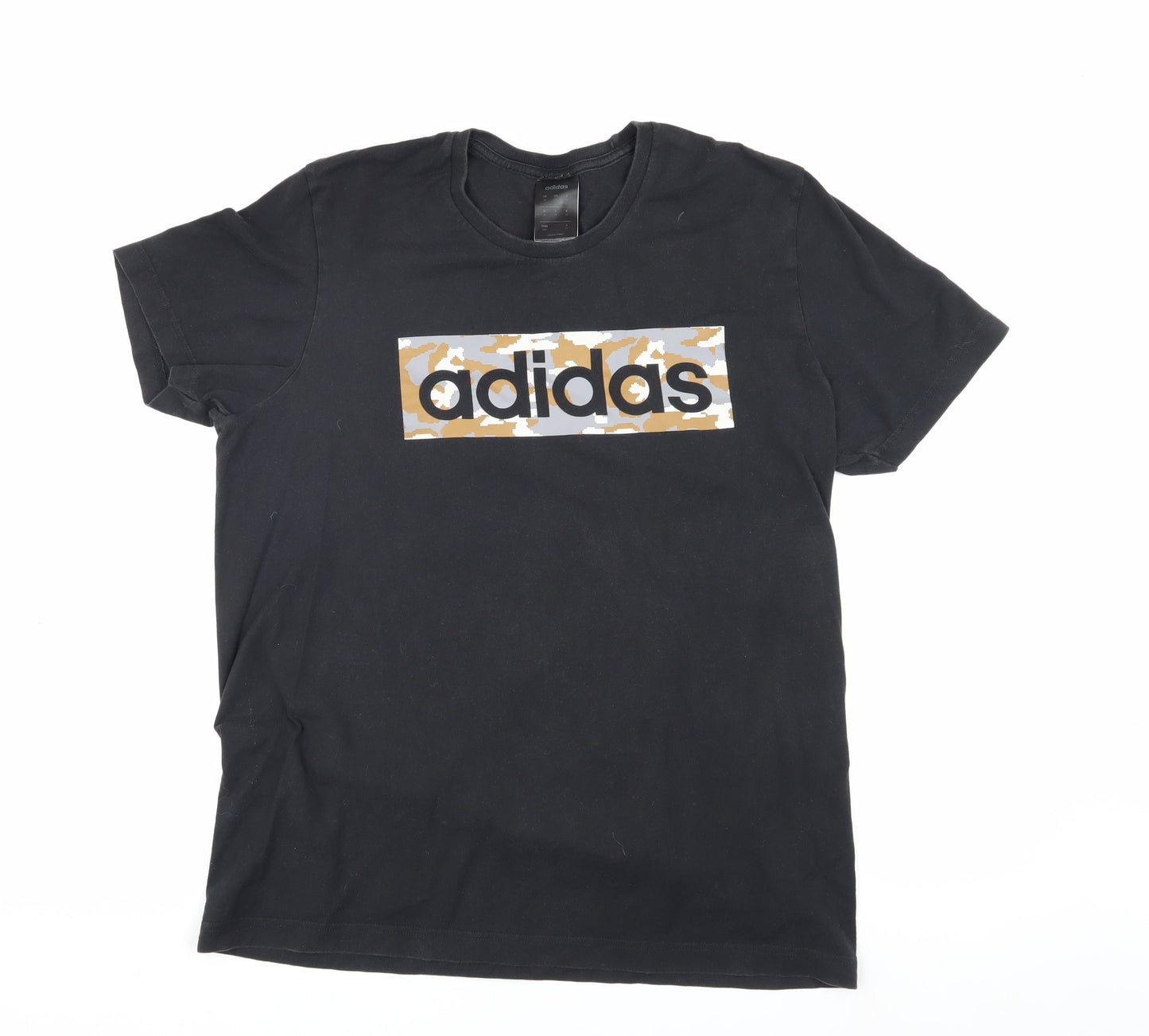 Adidas Men's Black Camouflage Logo T-Shirt Medium