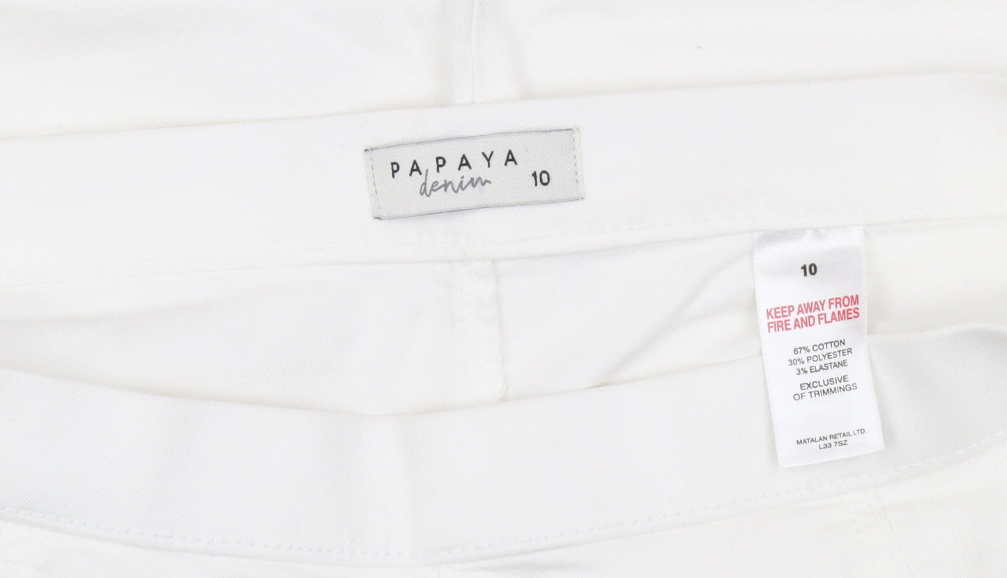 Papaya Women's White Bermuda Shorts Size 10