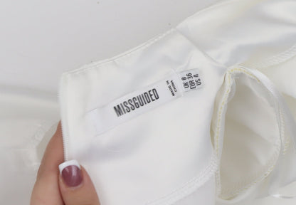 Womens UK Size 8 Missguided White Basic Blouse
