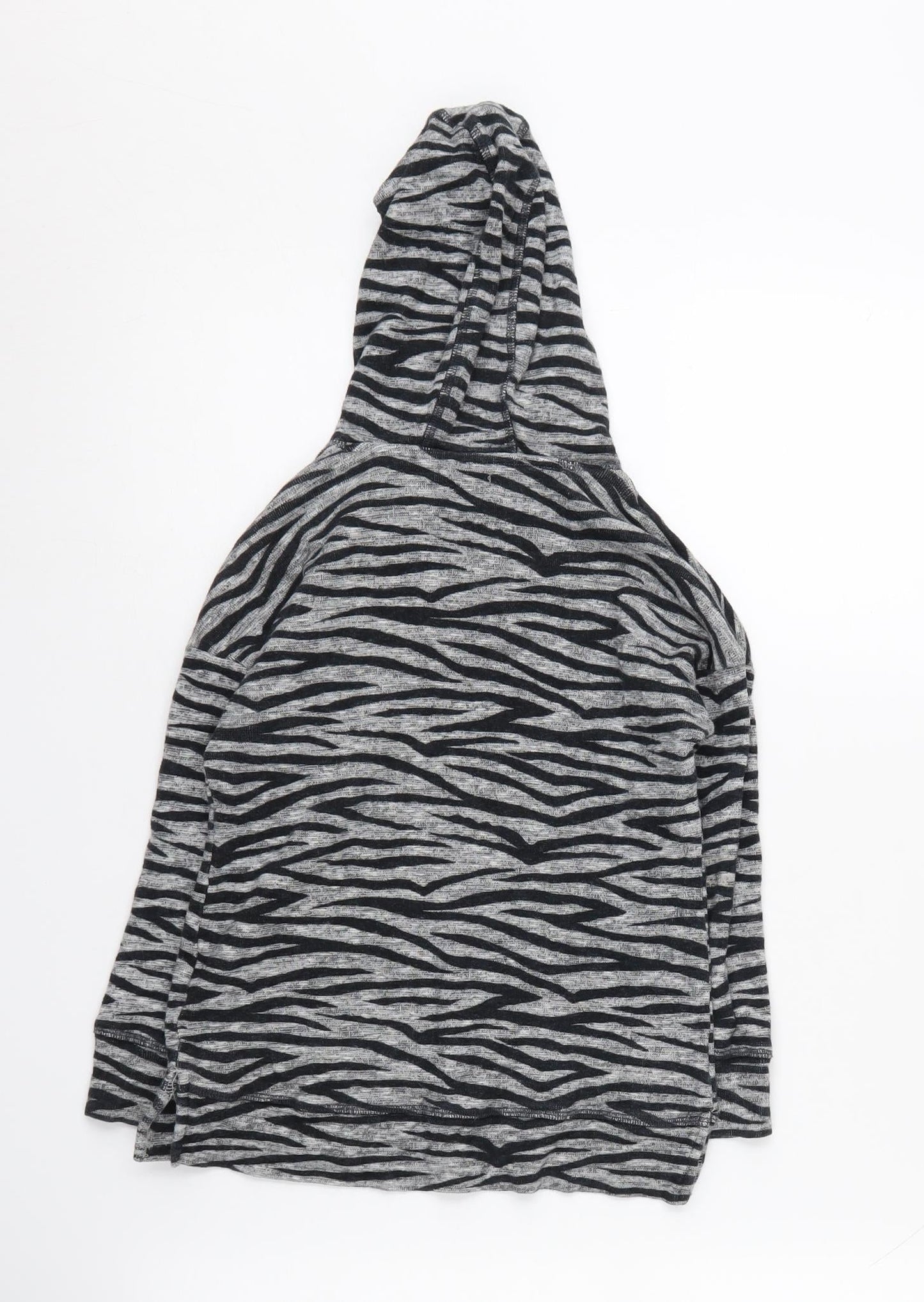 Next Girls Grey Zebra Print Hoodie - Size 5 Years