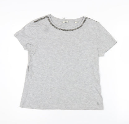 Jack Wills Women's Grey Short Sleeve T-Shirt Size 10