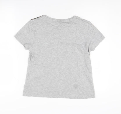 Jack Wills Women's Grey Short Sleeve T-Shirt Size 10