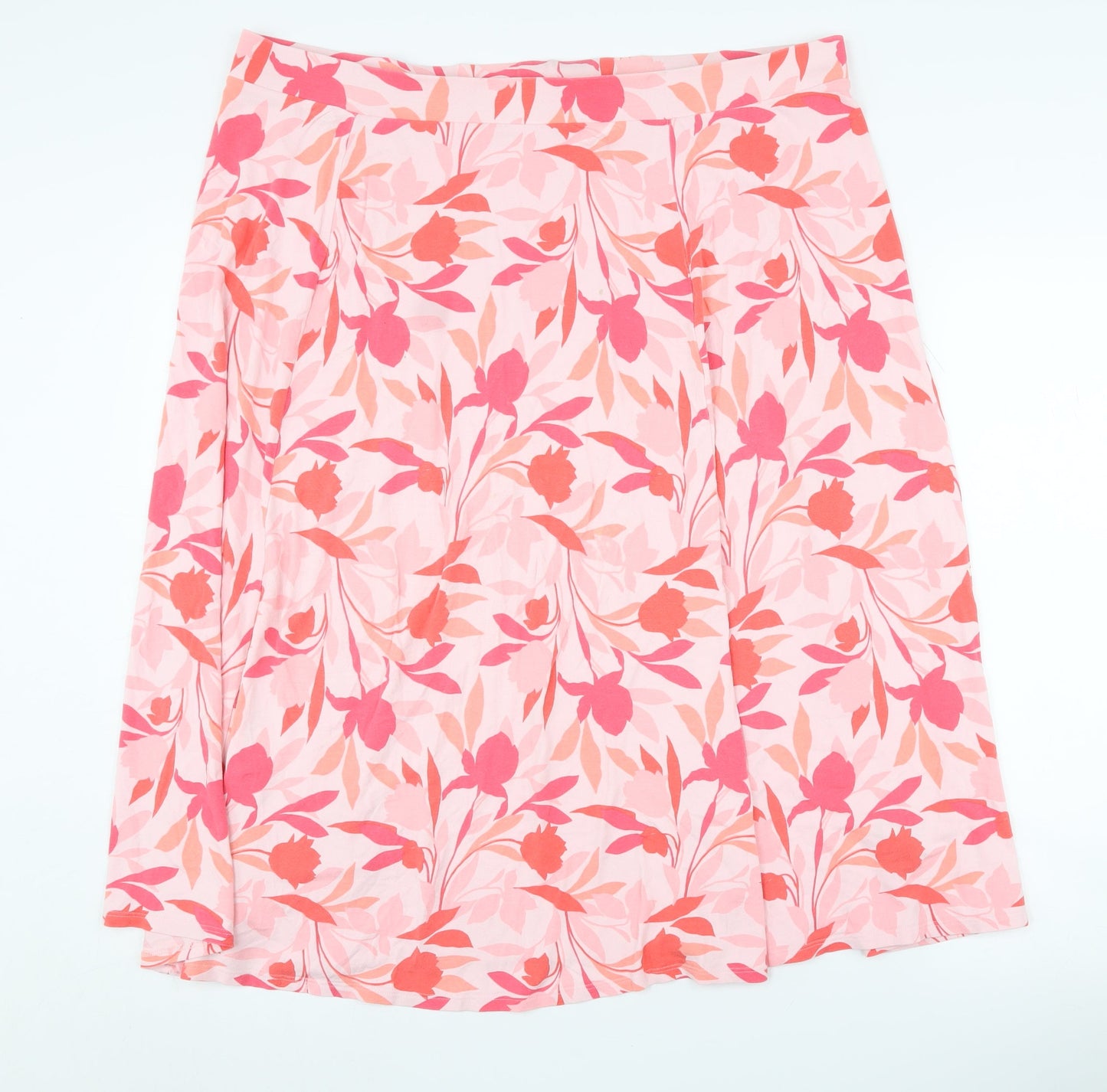 Marks and Spencer Women's Pink Floral A-Line Skirt