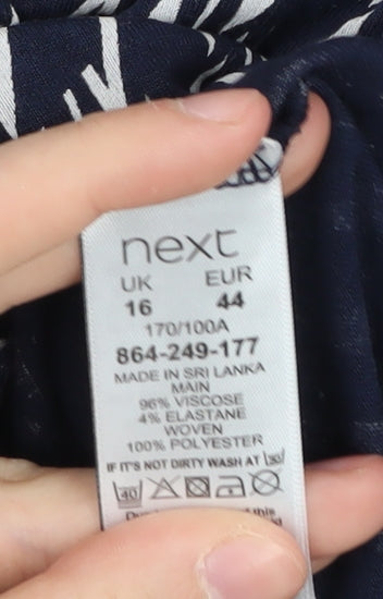 Womens UK Size 16 NEXT Blue Basic Blouse