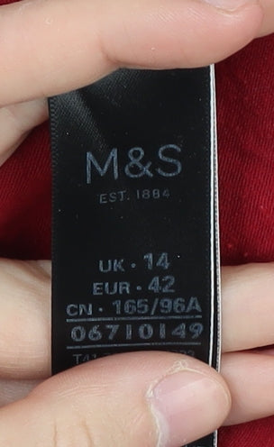 Womens UK Size 14 Marks and Spencer Red Pullover Jumper
