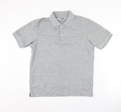 Uniqlo Men's Grey Classic Polo Shirt S