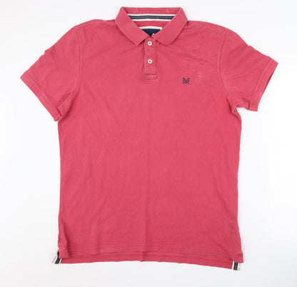 Crew Clothing Co. Men's Red Cotton Polo Shirt L