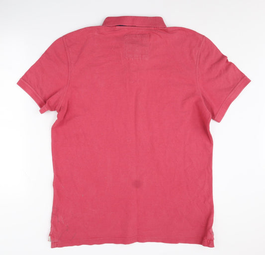 Crew Clothing Co. Men's Red Cotton Polo Shirt L