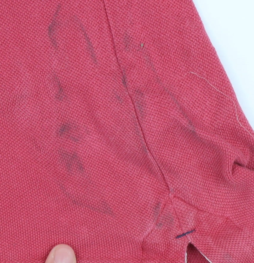 Crew Clothing Co. Men's Red Cotton Polo Shirt L