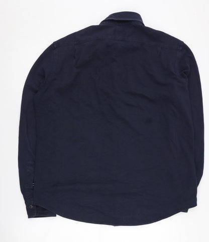 Polo Ralph Lauren Men's Blue Cotton Button-Up Shirt Size L