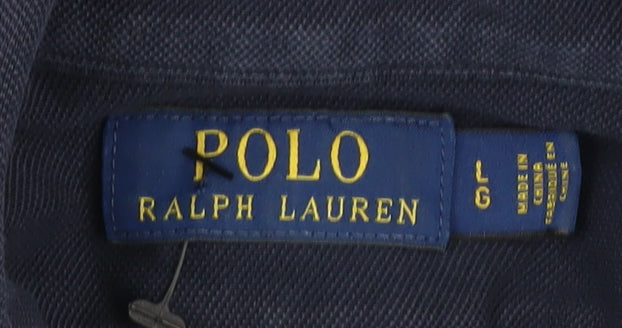Polo Ralph Lauren Men's Blue Cotton Button-Up Shirt Size L