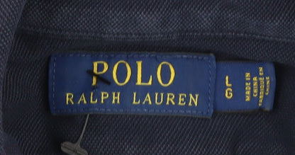 Polo Ralph Lauren Men's Blue Cotton Button-Up Shirt Size L
