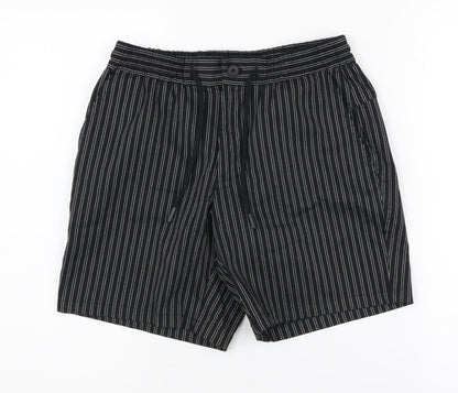 Topman Men's Black Striped Shorts, Size 28, Casual Summer Wear