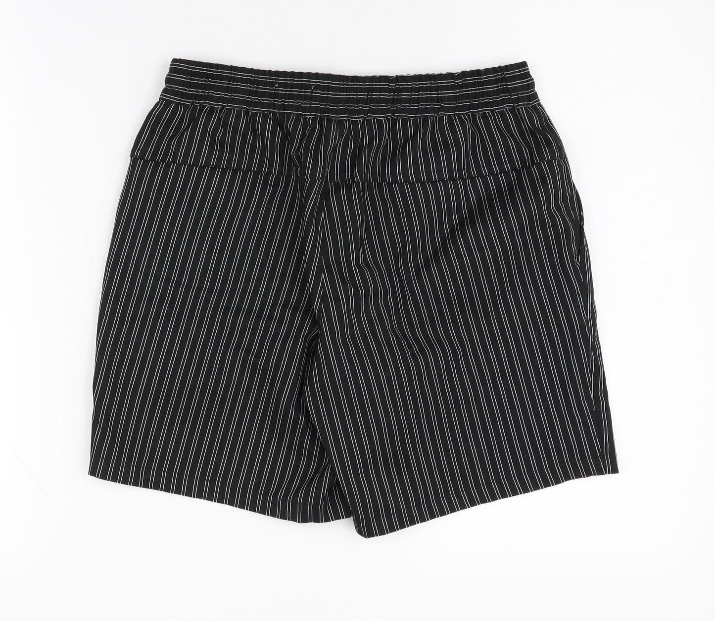 Topman Men's Black Striped Shorts, Size 28, Casual Summer Wear