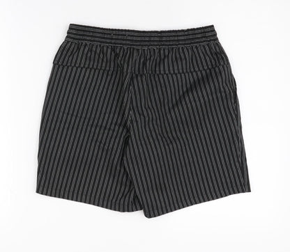 Topman Men's Black Striped Shorts, Size 28, Casual Summer Wear