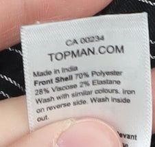 Topman Men's Black Striped Shorts, Size 28, Casual Summer Wear