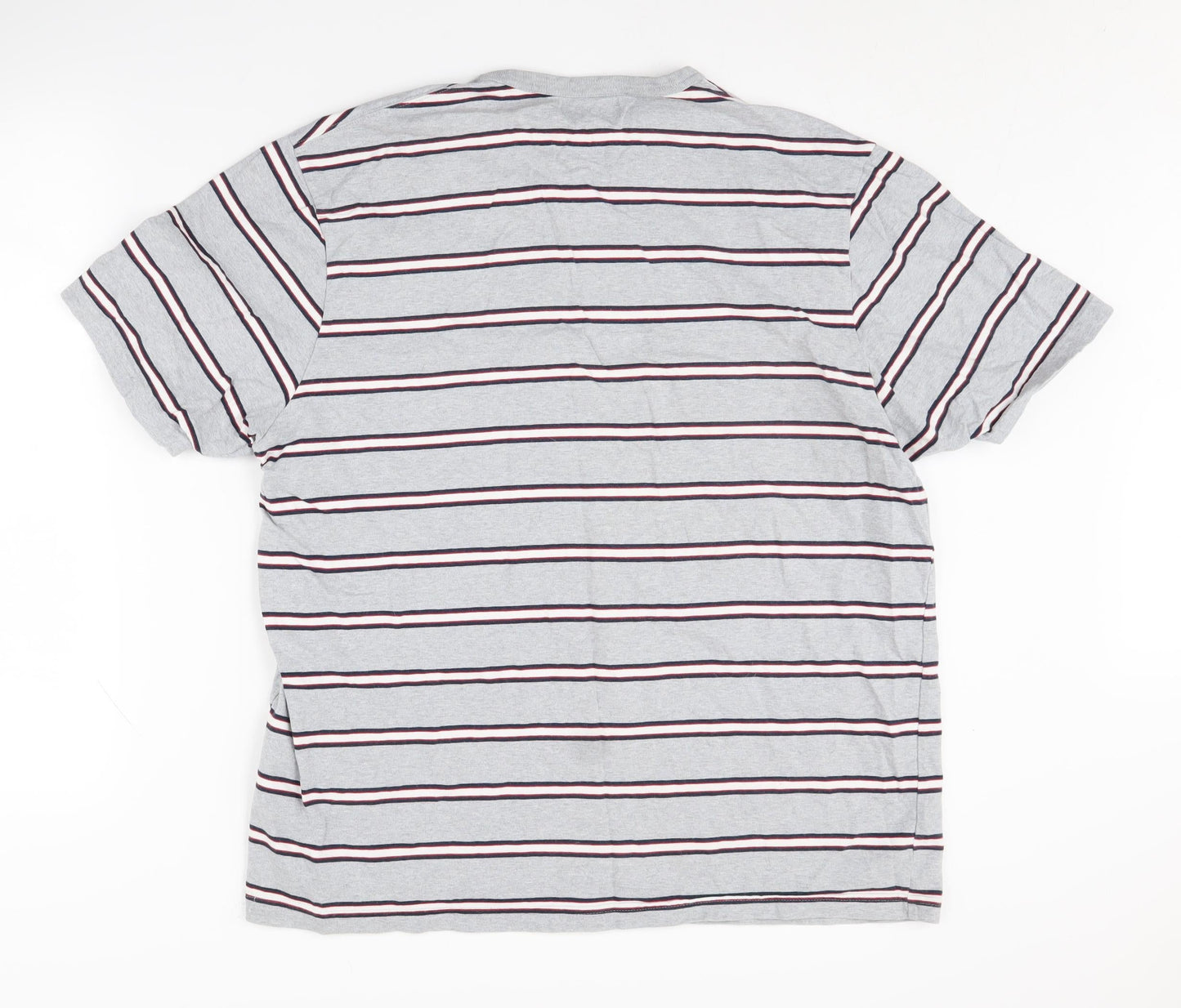 Marks and Spencer Grey Striped Men's T-Shirt L