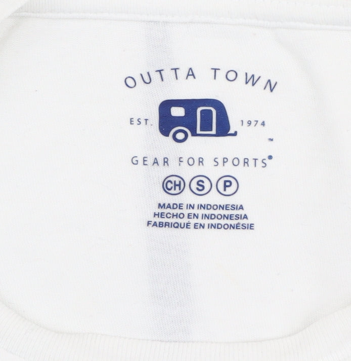 Outta Town Men's White Graphic Long Sleeve T-Shirt S
