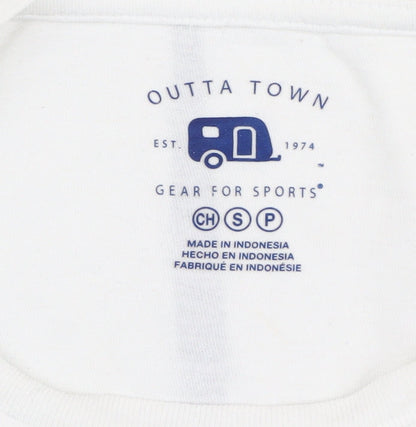 Outta Town Men's White Graphic Long Sleeve T-Shirt S