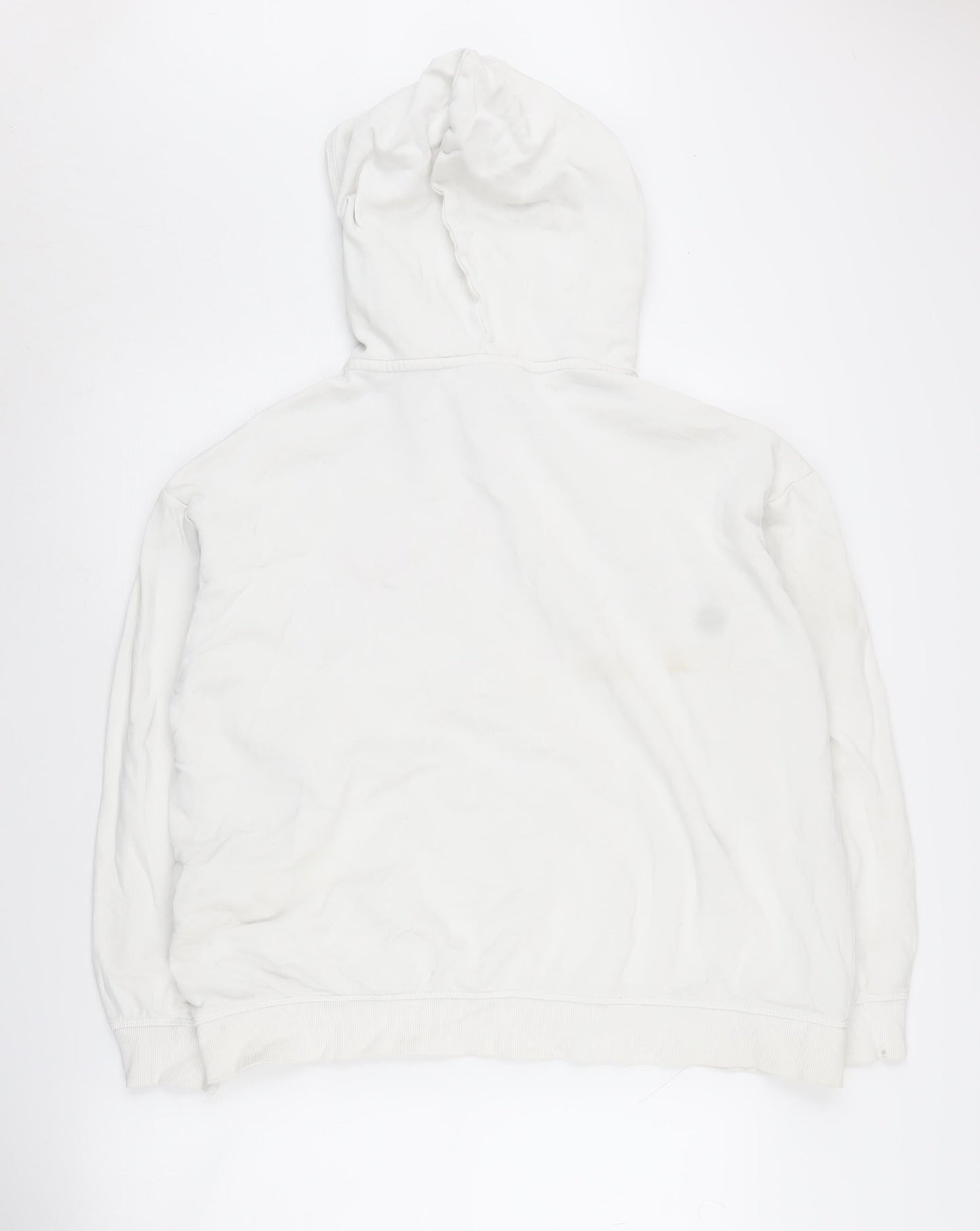 H&M Women's White Embroidered Pullover Hoodie M