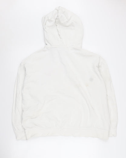 H&M Women's White Embroidered Pullover Hoodie M