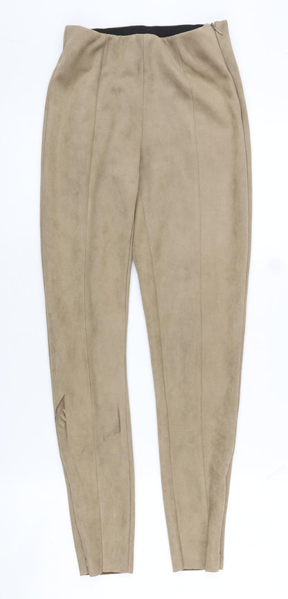 Zara Women's Beige Slim Fit Trousers XS