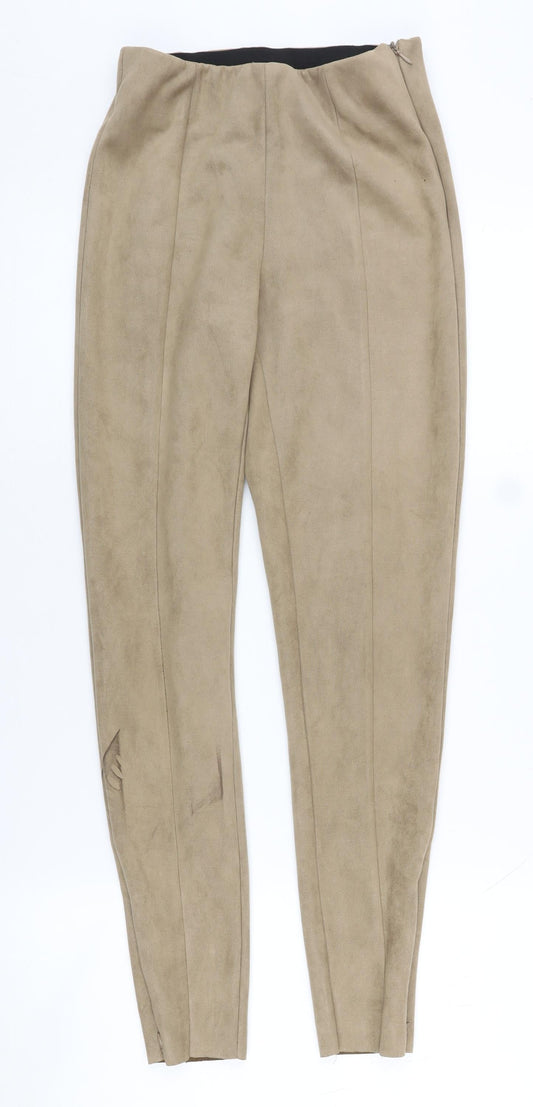 Zara Women's Beige Slim Fit Trousers XS