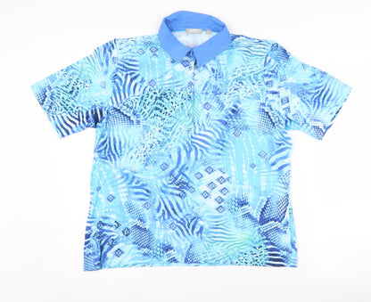 Womens UK Size 16 Rabe Blue Basic Polo